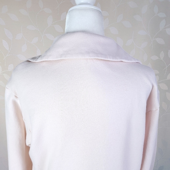 A.L.C. Connor Retro Preppy Open Collar Cotton Sweatshirt w/ Pockets Pale Pink - Picture 10 of 14